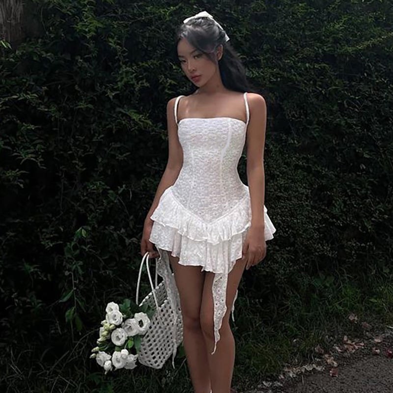 Lilou Eyelet Ruffle Dress - Musttbuy
