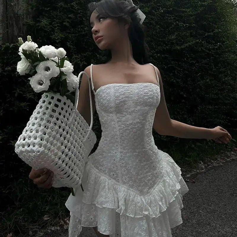 Lilou Eyelet Ruffle Dress - Musttbuy
