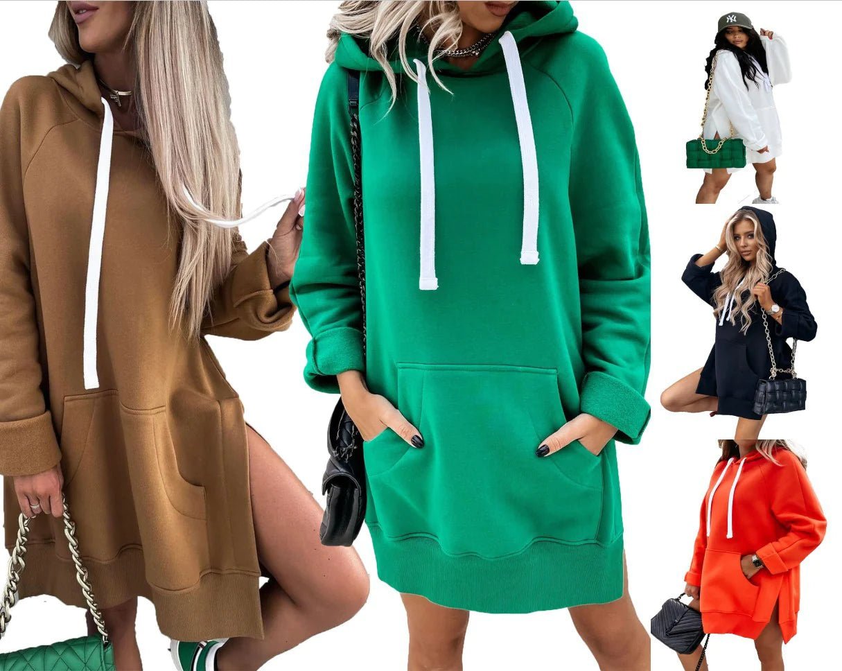 Long Hoodie with Side Slit - Musttbuy