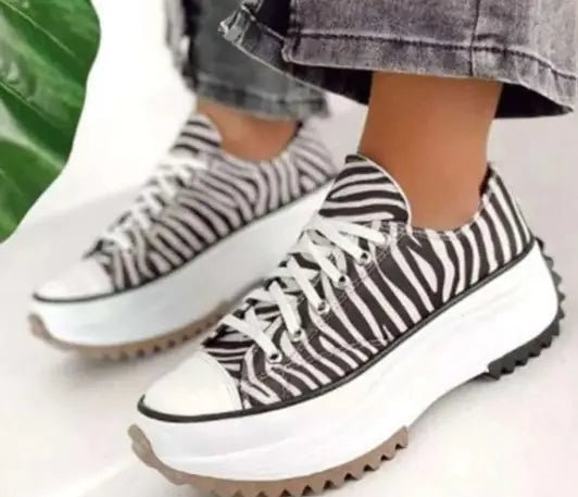 Low - top Platform Canvas Shoes - Musttbuy