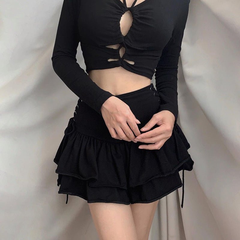 Lunara Ruffle Lace - Up Skirt - Musttbuy