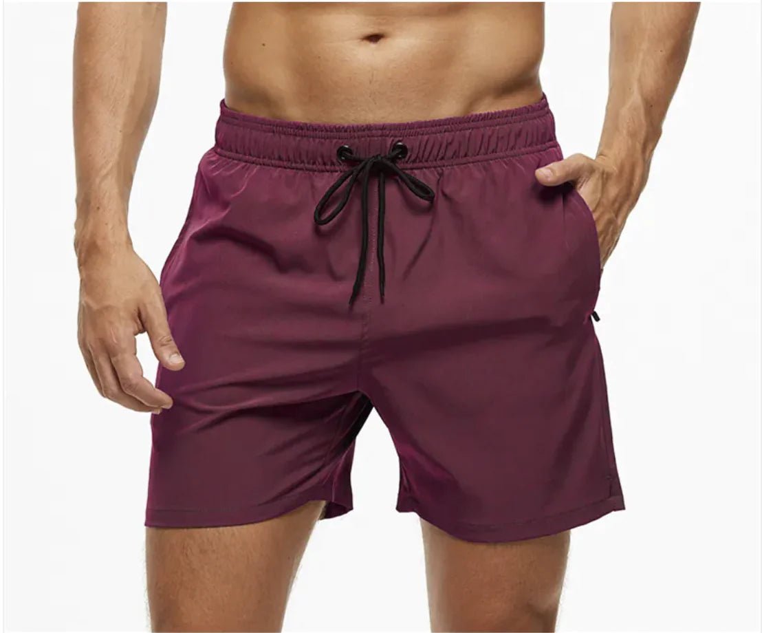Men's Casual Solid Color Beach Shorts - Musttbuy