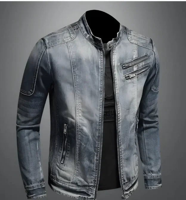 Men's Fashion Stand Collar Zip Embellished Jacket - Musttbuy
