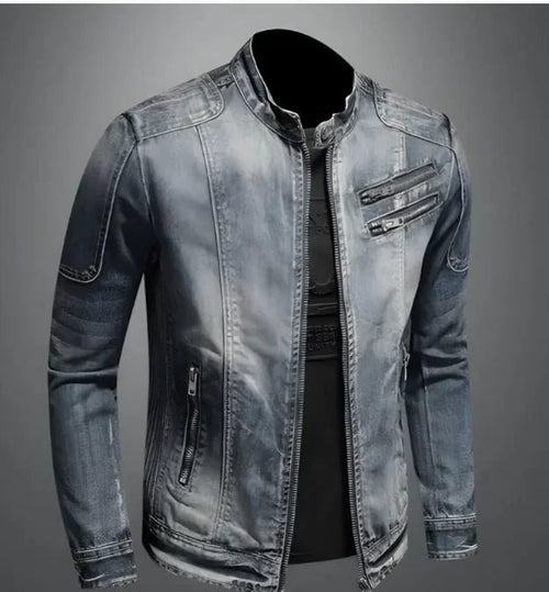 Men's Fashion Stand Collar Zip Embellished Jacket - Musttbuy