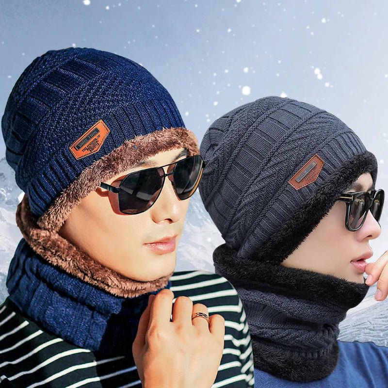 Men's Outdoor Warm Scarf & Fluff Hat - Musttbuy