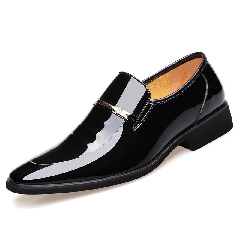 Men's Pointed Patent Leather Dress Shoes - Musttbuy