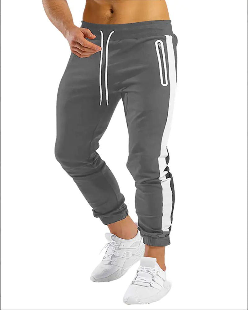 Men's Trendy Running Fitness Side Contrast Velcro Trousers - Musttbuy