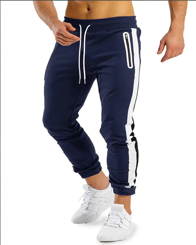 Men's Trendy Running Fitness Side Contrast Velcro Trousers - Musttbuy