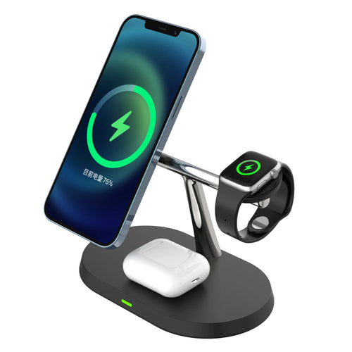 New Three - in - one Magnetic 15W Desktop Wireless Charger - Musttbuy