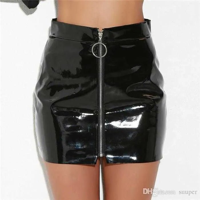 Nova Zip - Up Leather Skirt - Musttbuy