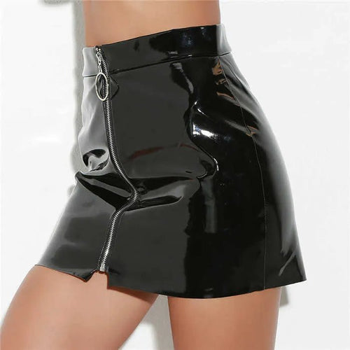 Nova Zip - Up Leather Skirt - Musttbuy