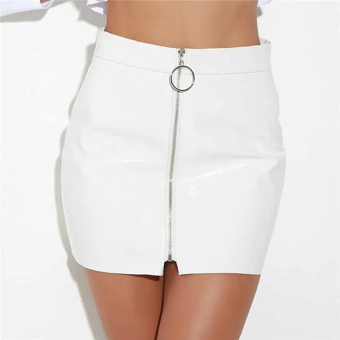 Nova Zip - Up Leather Skirt - Musttbuy