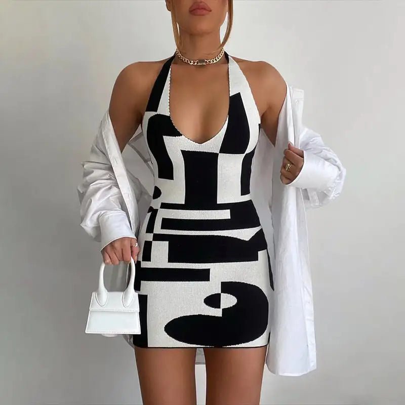 Nyra Halter Print Dress - Musttbuy