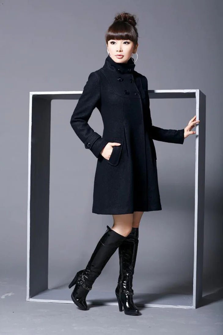 Overcoat hooded double breasted windbreaker - Musttbuy