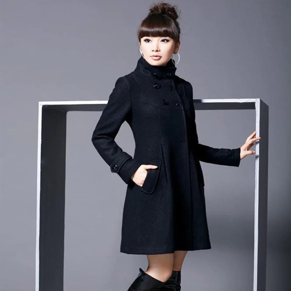 Overcoat hooded double breasted windbreaker - Musttbuy