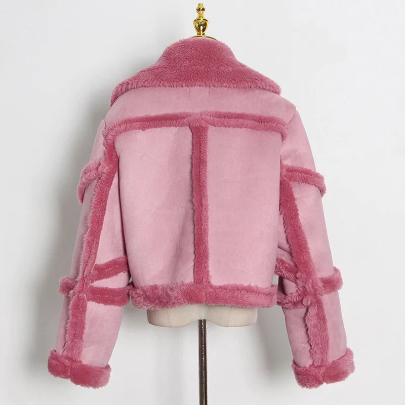 Panel Buttoned Solid Lamb Fleece Top - Musttbuy