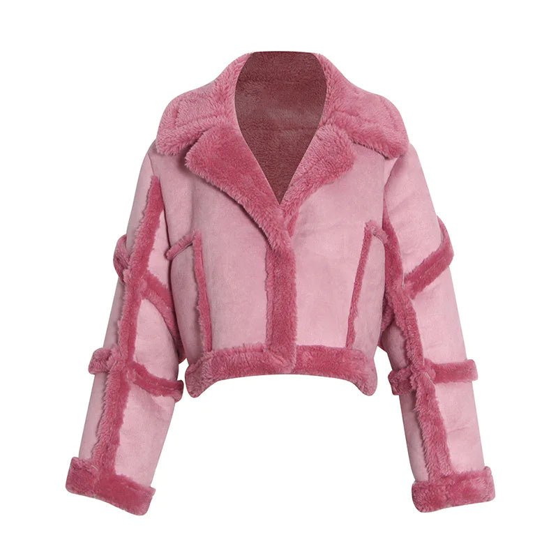 Panel Buttoned Solid Lamb Fleece Top - Musttbuy