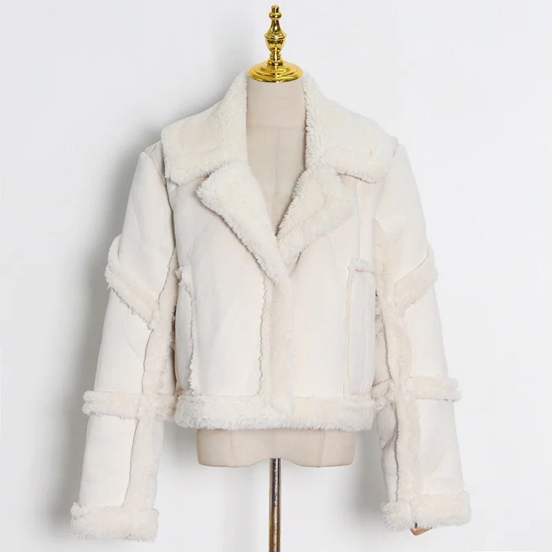 Panel Buttoned Solid Lamb Fleece Top - Musttbuy