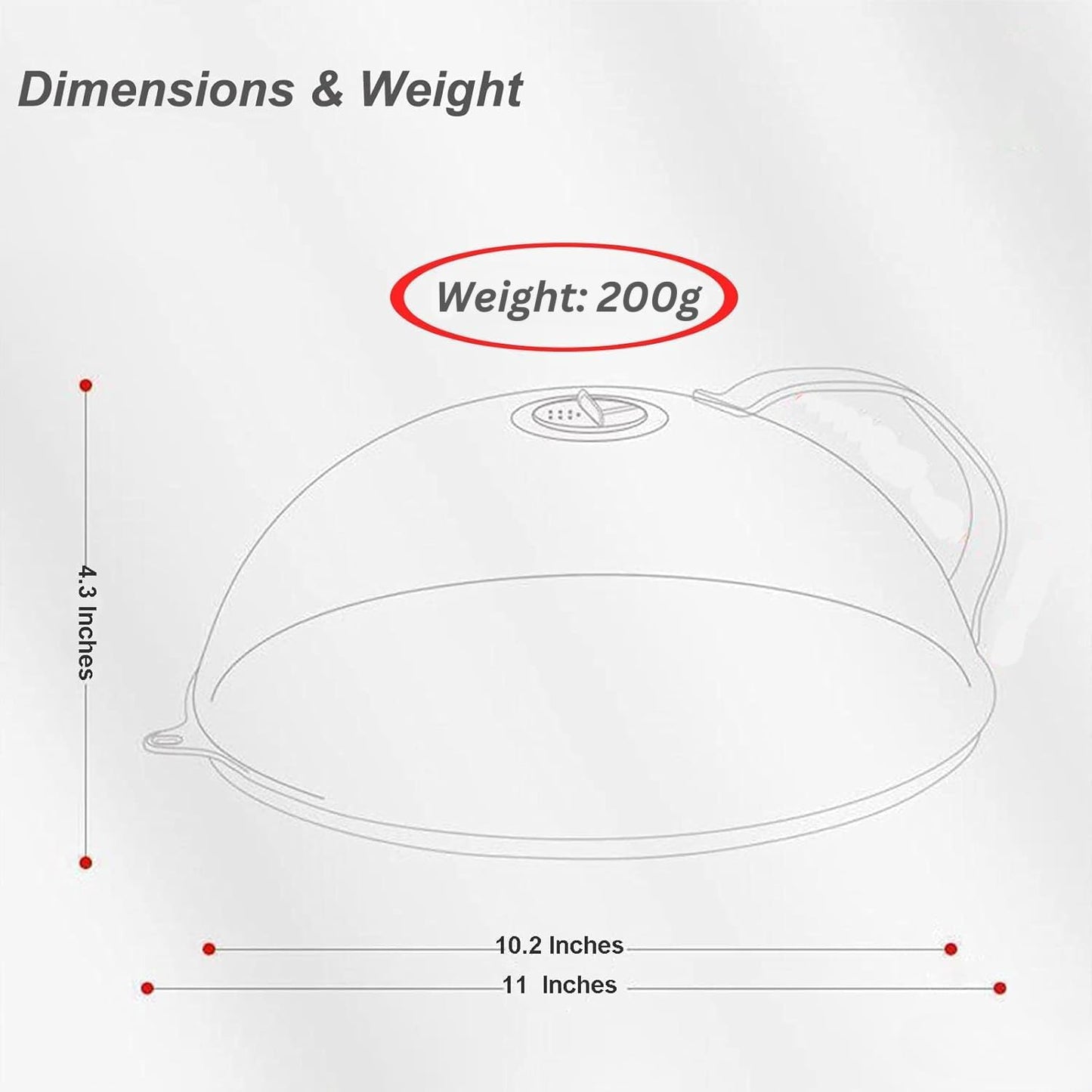 Poly Carbonate Microwave Plate Splatter Cover with Handle - Musttbuy