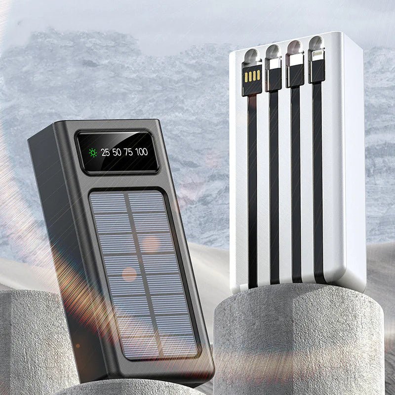 Portable Solar Power Bank with Cable - Musttbuy