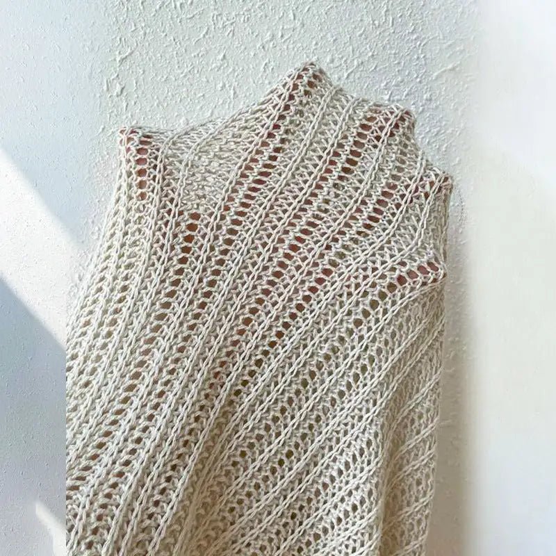 Solid Color Knitted Beach Dress - Musttbuy