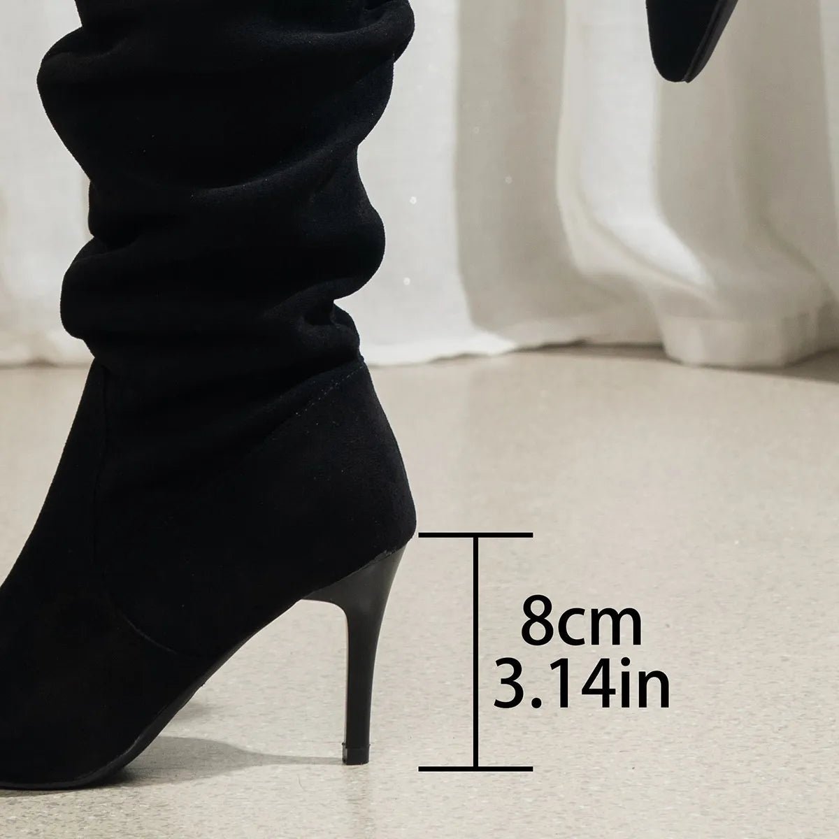 Solid Color Stiletto Heel Boots - Musttbuy