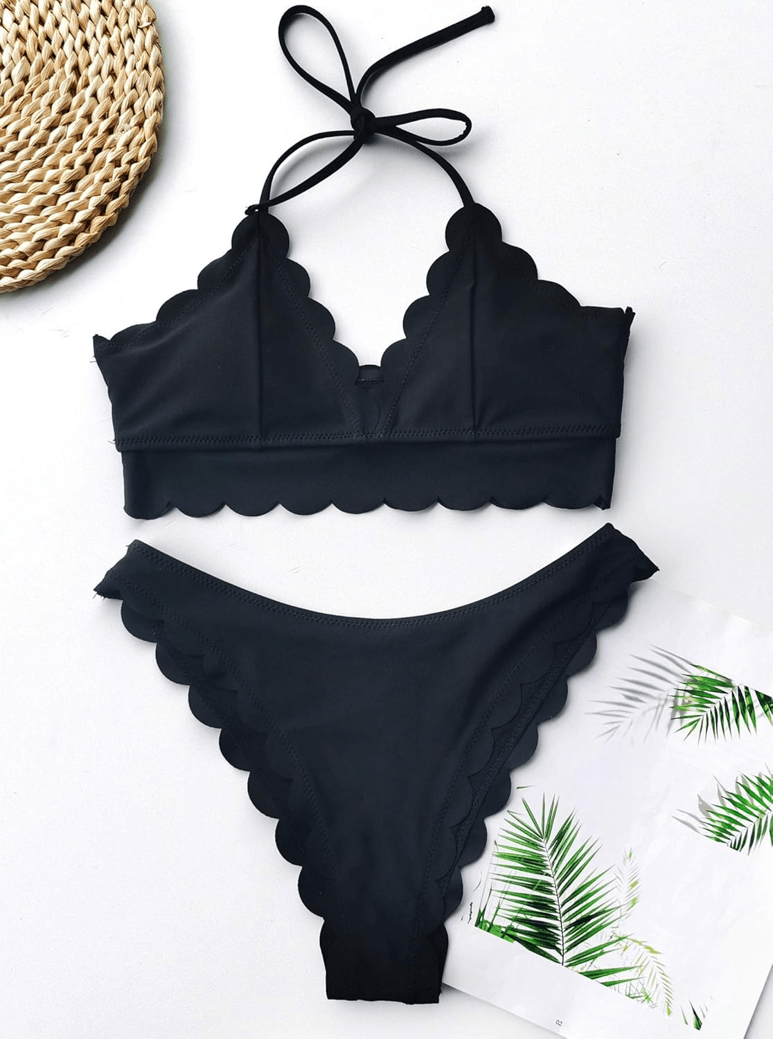 Split Solid Beach Bikini Swimwear - Musttbuy