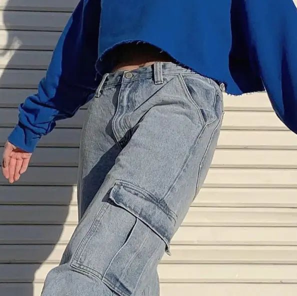 Straight trousers with high waist pockets - Musttbuy
