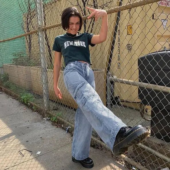 Straight trousers with high waist pockets - Musttbuy