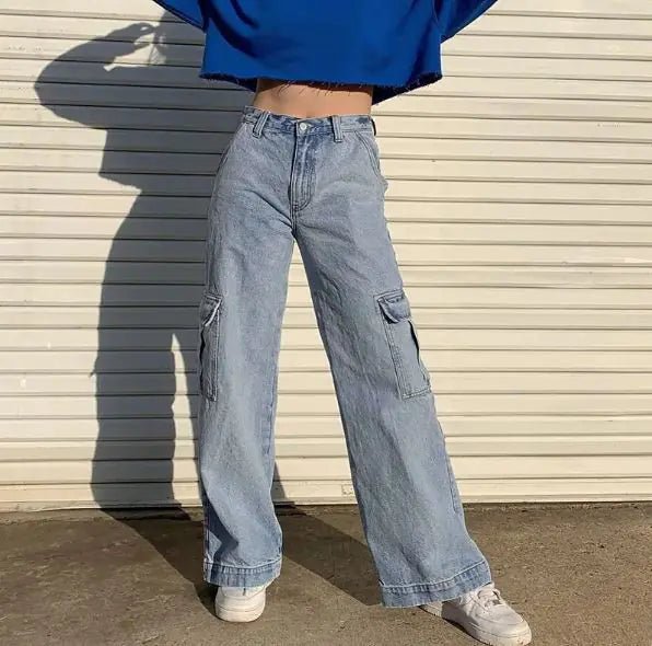 Straight trousers with high waist pockets - Musttbuy