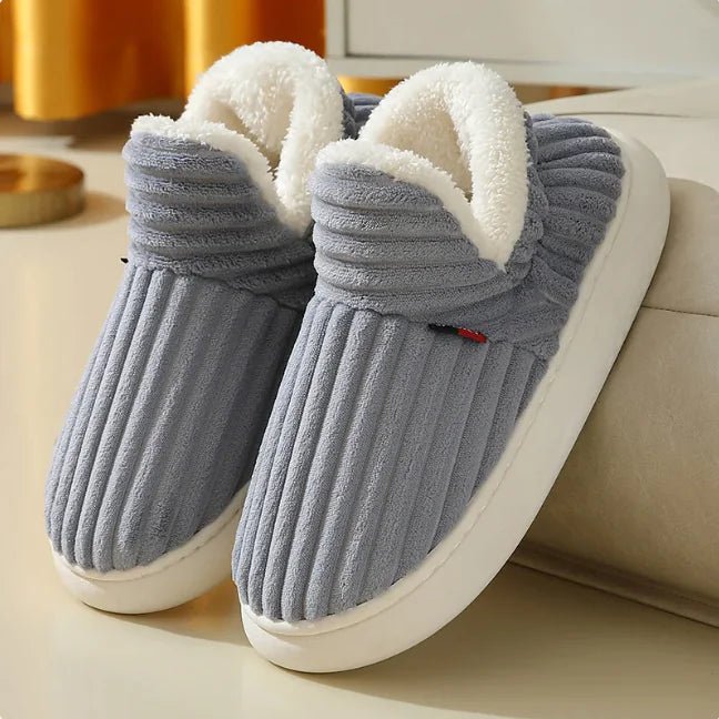 Unisex Winter Slippers – Plush Cotton Fleece for Indoor & Outdoor - Musttbuy