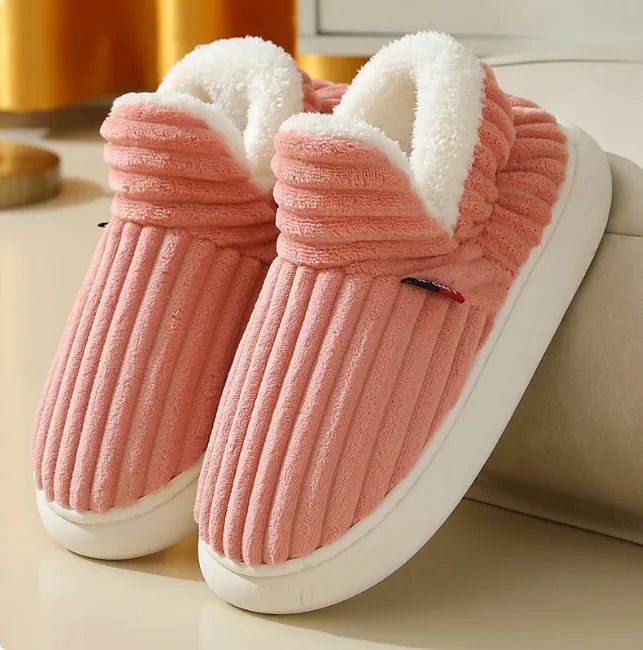 Unisex Winter Slippers – Plush Cotton Fleece for Indoor & Outdoor - Musttbuy