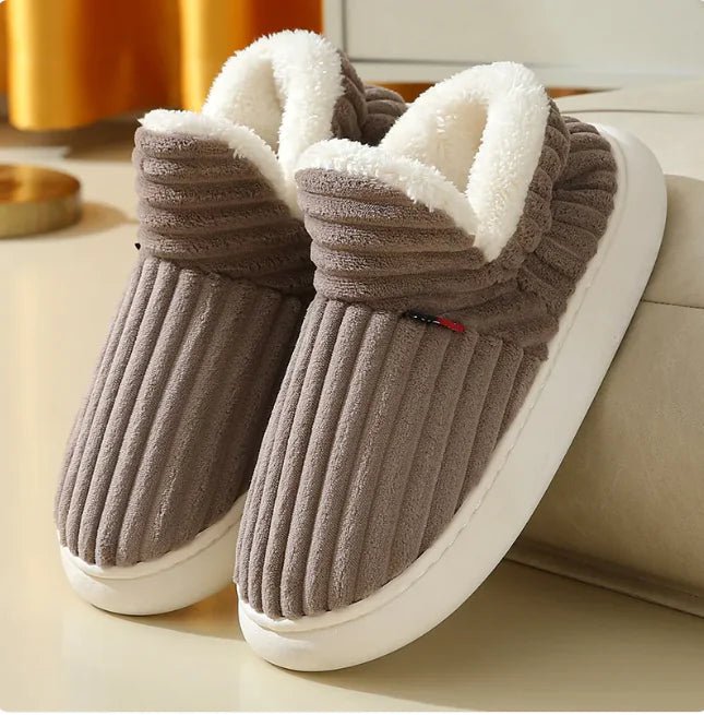 Unisex Winter Slippers – Plush Cotton Fleece for Indoor & Outdoor - Musttbuy