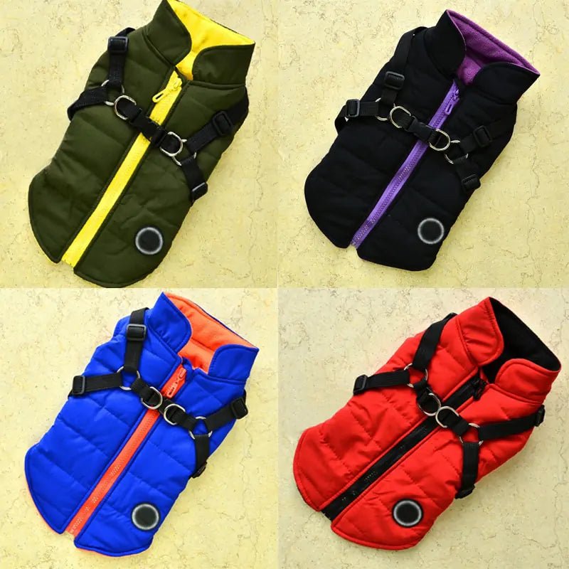 Waterproof Pet Coat with Harness - Musttbuy
