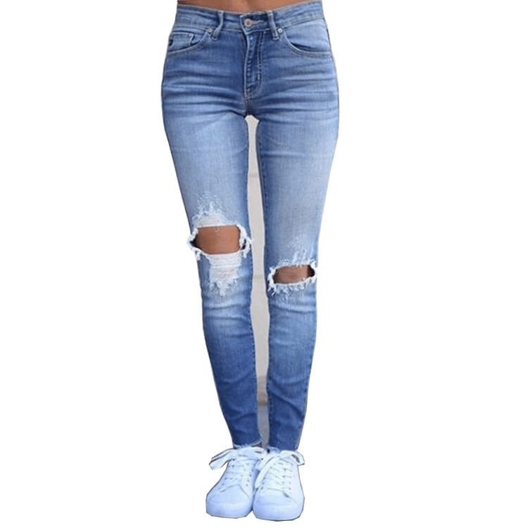 Women’s High - Rise Distressed Skinny Jeans - Musttbuy