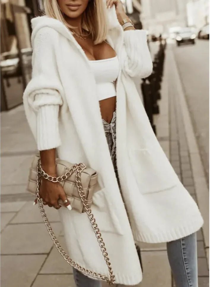 Women's Long Hooded Letter Cardigan - Musttbuy
