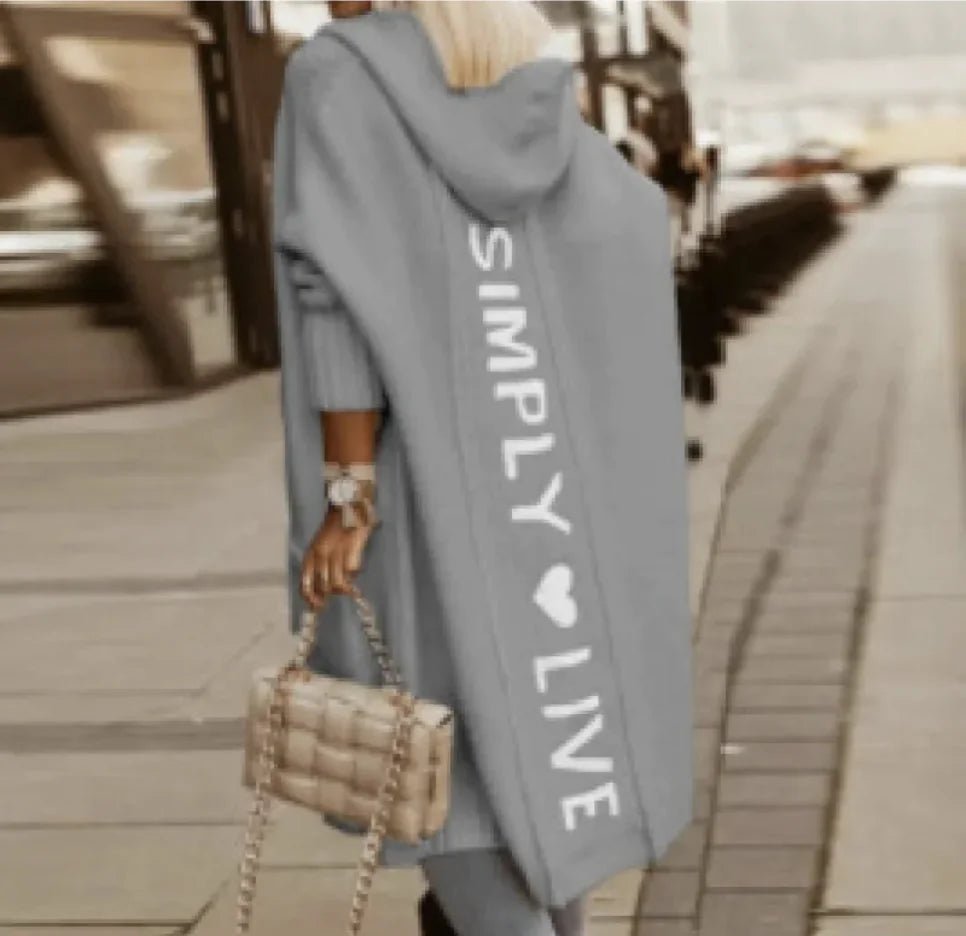 Women's Long Hooded Letter Cardigan - Musttbuy