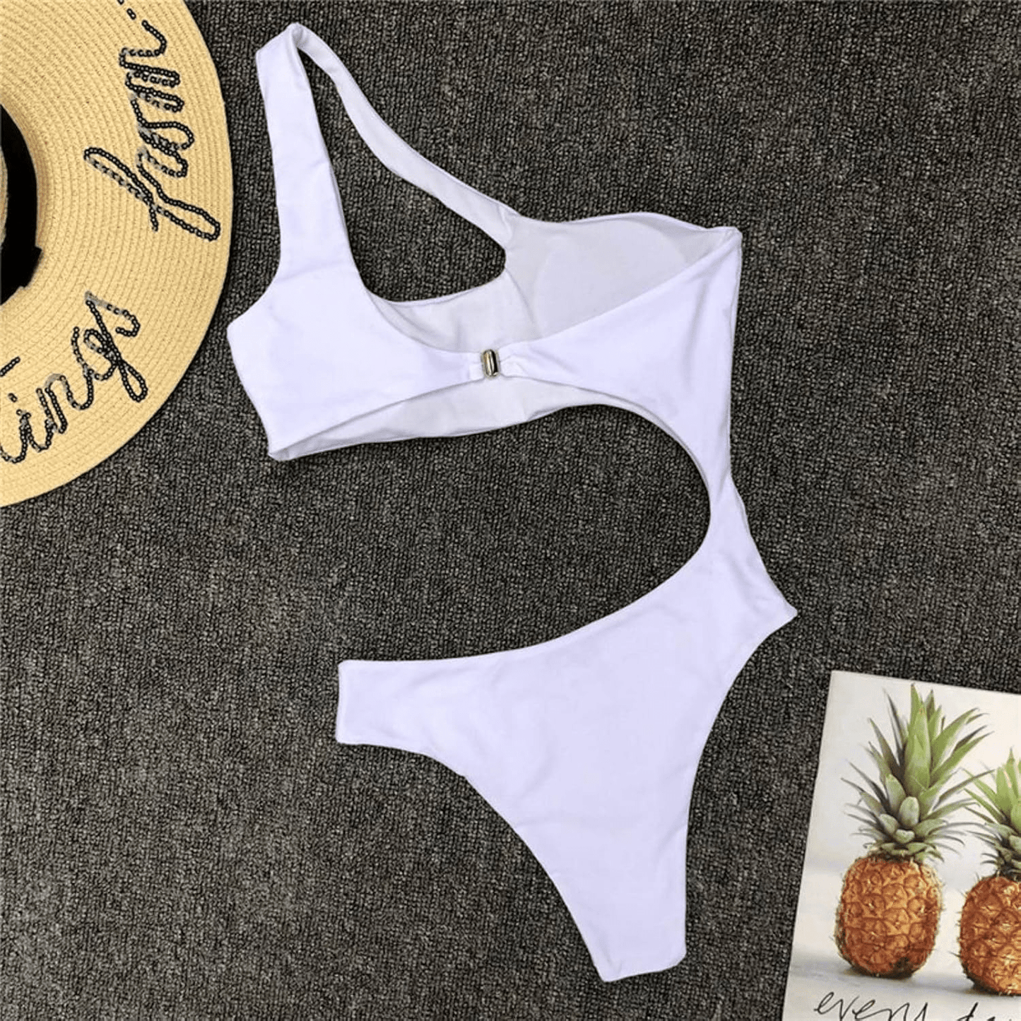 Women's Solid Color One - Piece Swimsuit with Zipper - Musttbuy