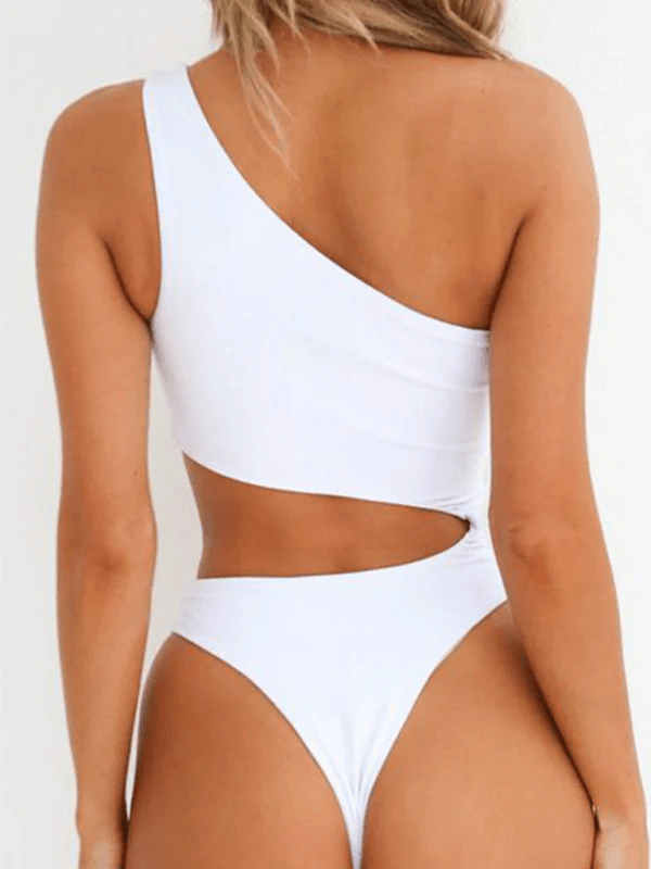 Women's Solid Color One - Piece Swimsuit with Zipper - Musttbuy