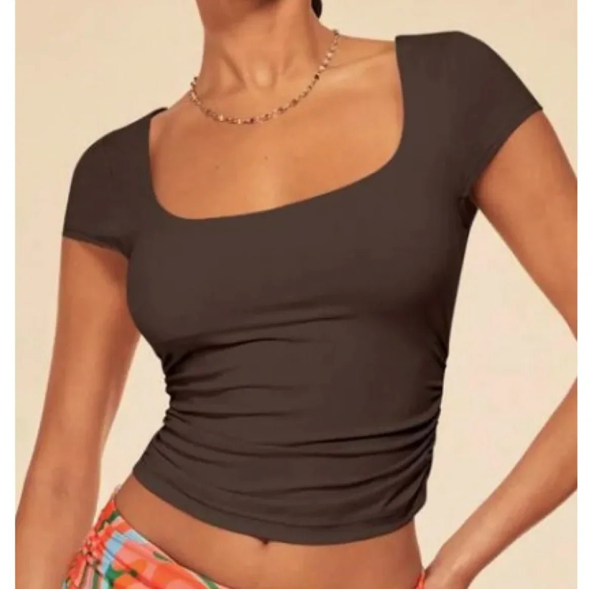 Women's Square Neck Casual T-shirt - Musttbuy