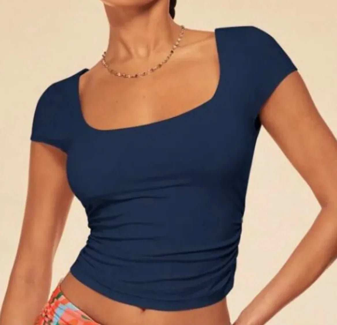 Women's Square Neck Casual T-shirt - Musttbuy