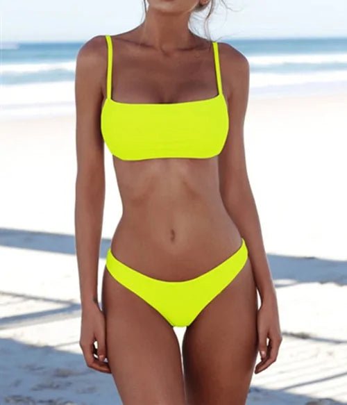 Women's Two - Piece solid Bikini Set Swimwear - Musttbuy
