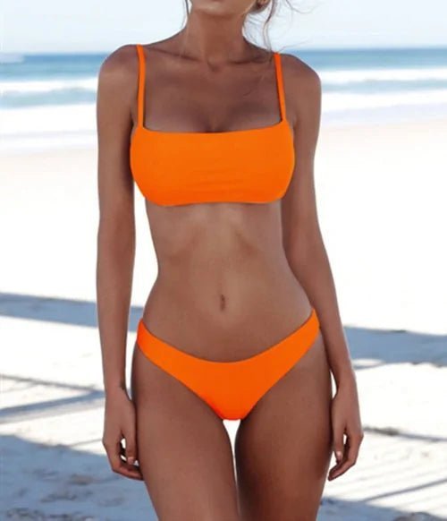 Women's Two - Piece solid Bikini Set Swimwear - Musttbuy