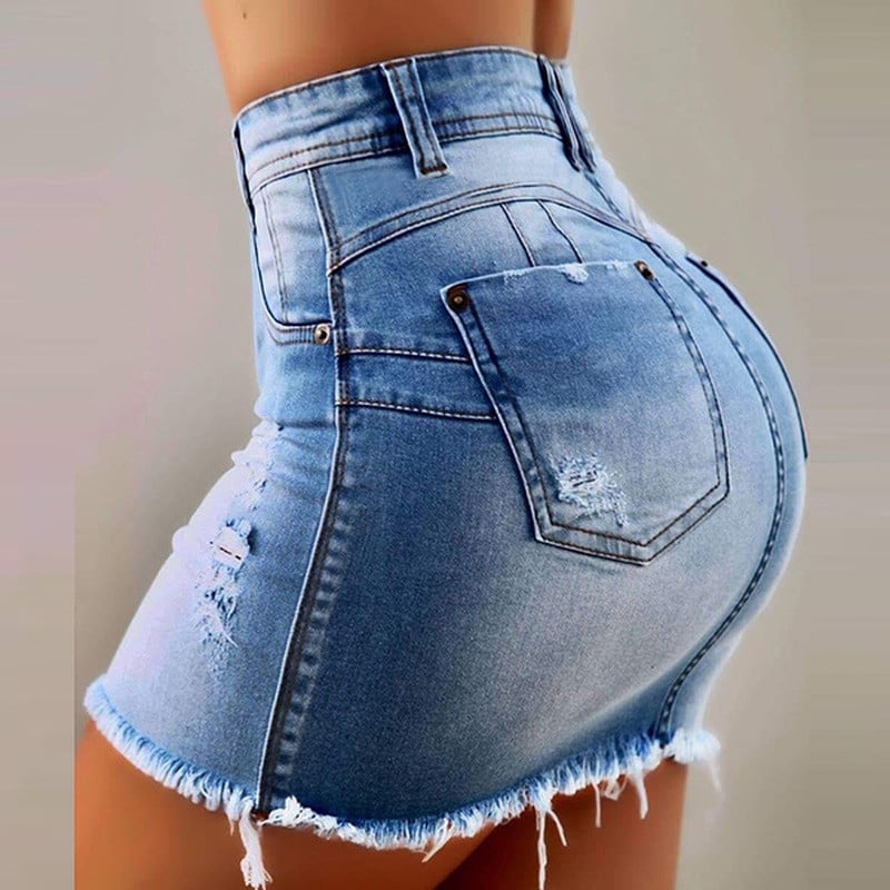 Zeya Zip Denim Skirt - Musttbuy