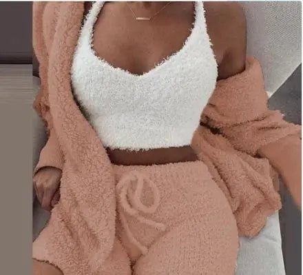 3 - Piece Women's Plush Loungewear Set - Musttbuy