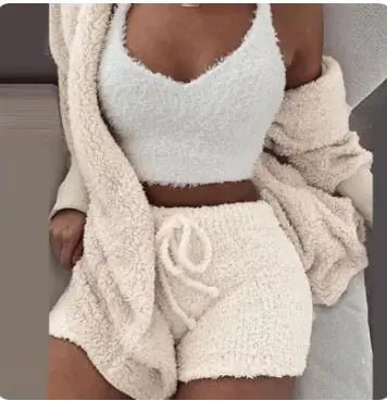 3 - Piece Women's Plush Loungewear Set - Musttbuy