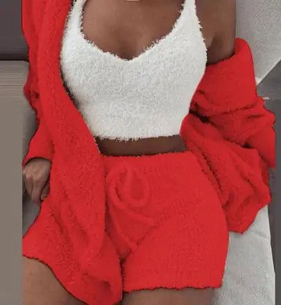 3 - Piece Women's Plush Loungewear Set - Musttbuy