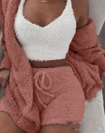 3 - Piece Women's Plush Loungewear Set - Musttbuy