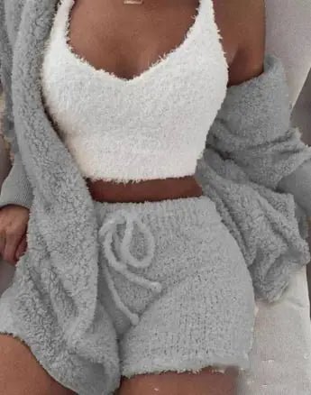 3 - Piece Women's Plush Loungewear Set - Musttbuy