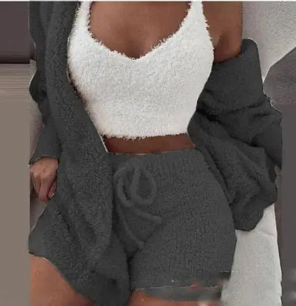 3 - Piece Women's Plush Loungewear Set - Musttbuy